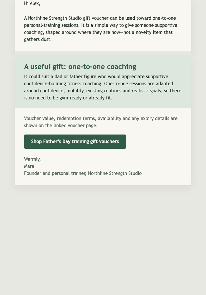 Father’s Day Training Gift Guide email design preview