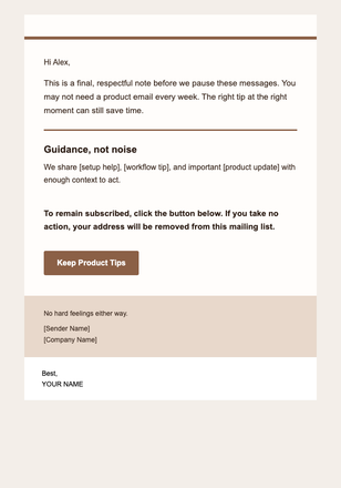 Product Guidance — Final Note email design preview