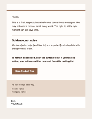 Product Guidance — Final Note email design preview