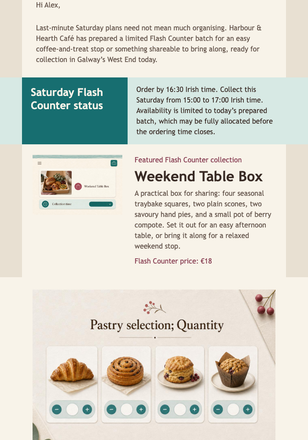Saturday Flash Counter email design preview