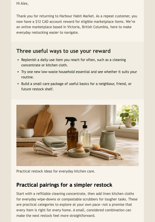 Your $12 Restock Reward email design preview