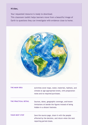 A Classroom Earth Day Toolkit email design preview