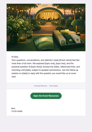 Thank You for Joining Us — Events & Entertainment email design preview