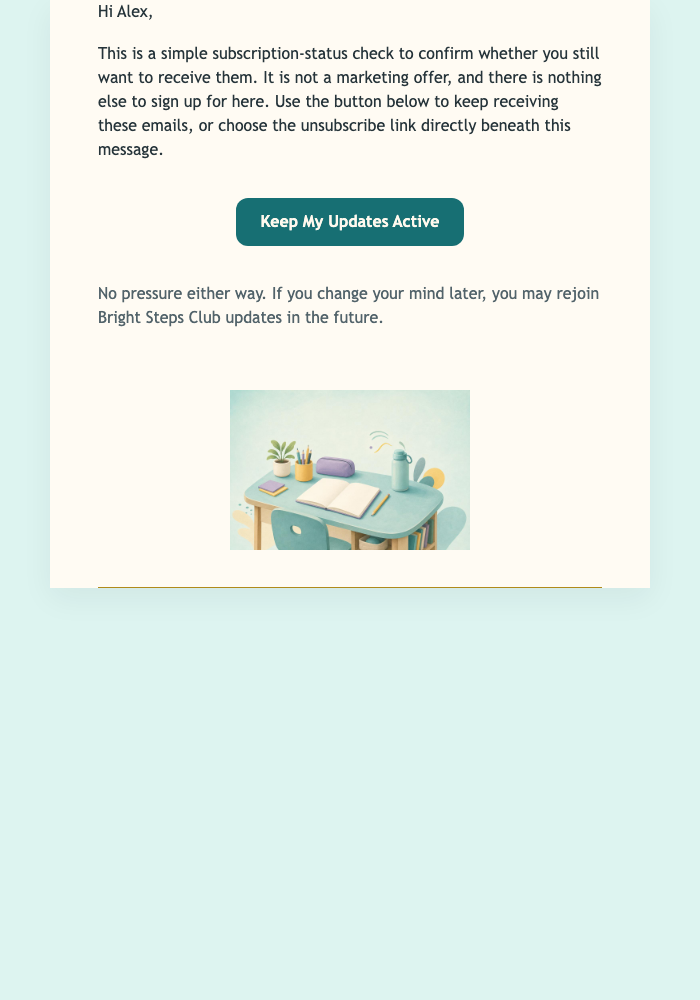 Keep Learning Updates email design preview