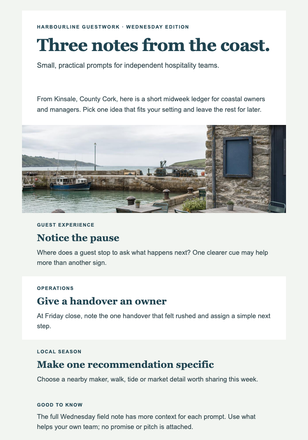 Wednesday Harbour Ledger email design preview