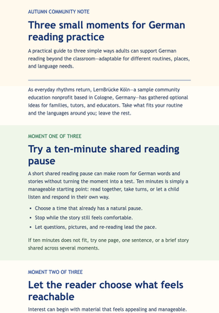 Neighbourhood Reading Guide email design preview
