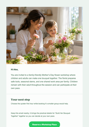 Build Her Bouquet Together email design preview