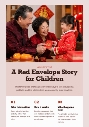 A Red Envelope Story for Children email design preview