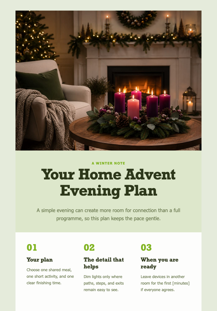 Your Home Advent Evening Plan email design preview
