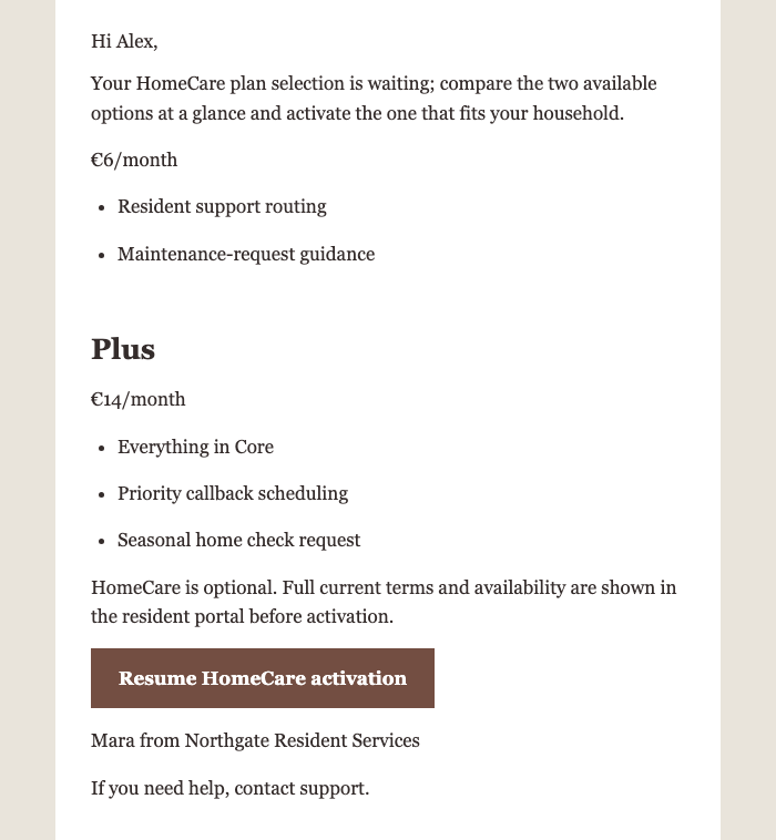 Finish Your Home Service Choice email design preview