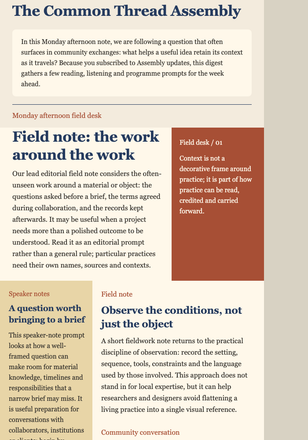 Craft Community Monday Digest email design preview