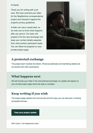 Your Letter Made a Difference email design preview