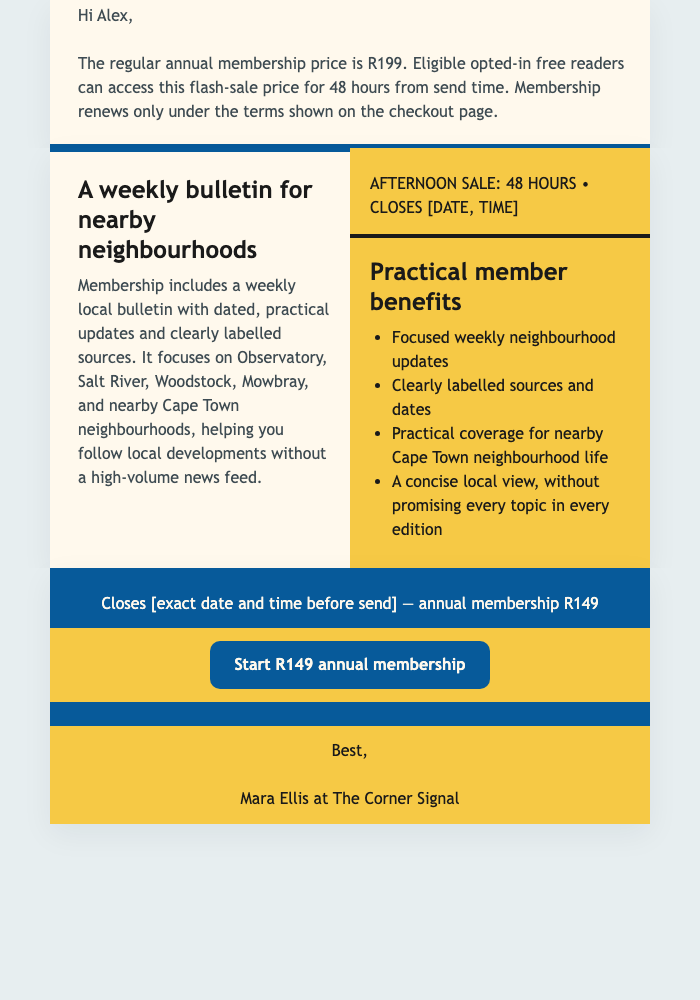 Local Bulletin Flash Sale email design preview