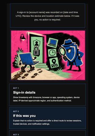A New Device Signed In email design preview