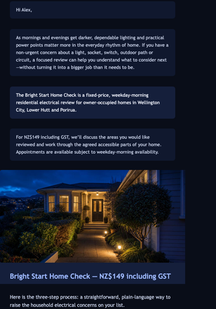 Bright Start Home Check email design preview