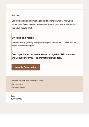 Topic Choice — Editorial email design preview