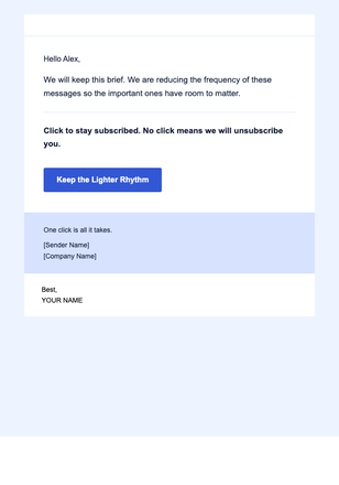 Lower Frequency — Minimal email design preview