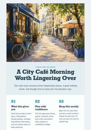 A City Café Morning Worth Lingering Over email design preview