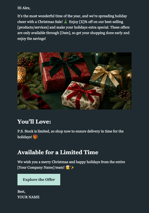Christmas Offer email design preview