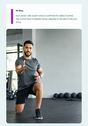 Training Session Confirmed email design preview