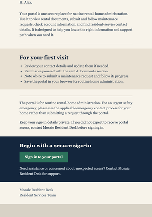 A considered start at home email design preview