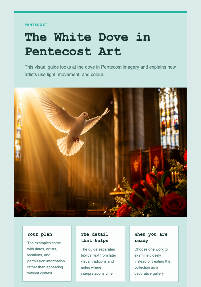 The White Dove in Pentecost Art email design preview