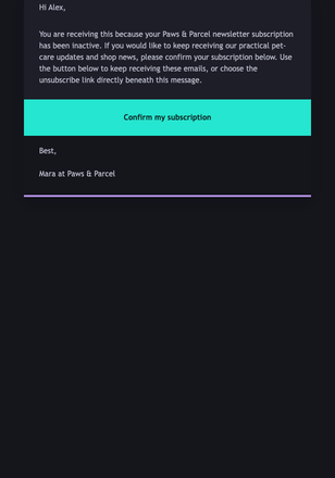 Keep Your Pet Updates email design preview