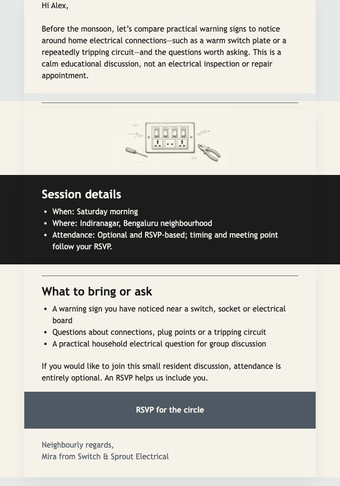 Neighbourhood Safety Circle Invite email design preview