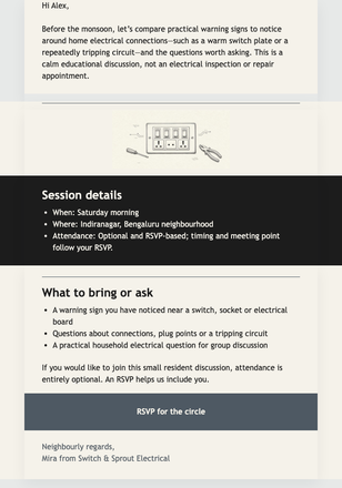 Neighbourhood Safety Circle Invite email design preview