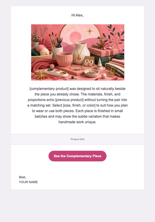 A Small Addition That Completes the Set — Handmade & Jewelry Sellers email design preview