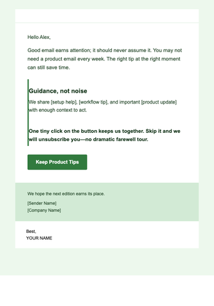 Product Guidance — Editorial email design preview