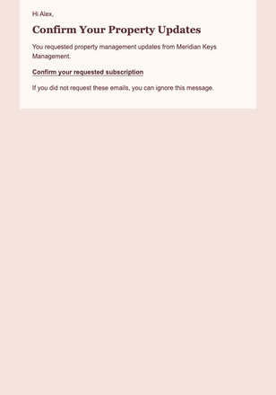 Confirm Your Property Updates email design preview