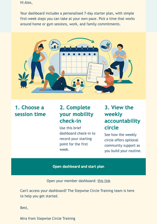 Your 7-Day Starter Plan email design preview