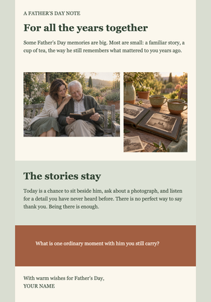 All the Years Together email design preview