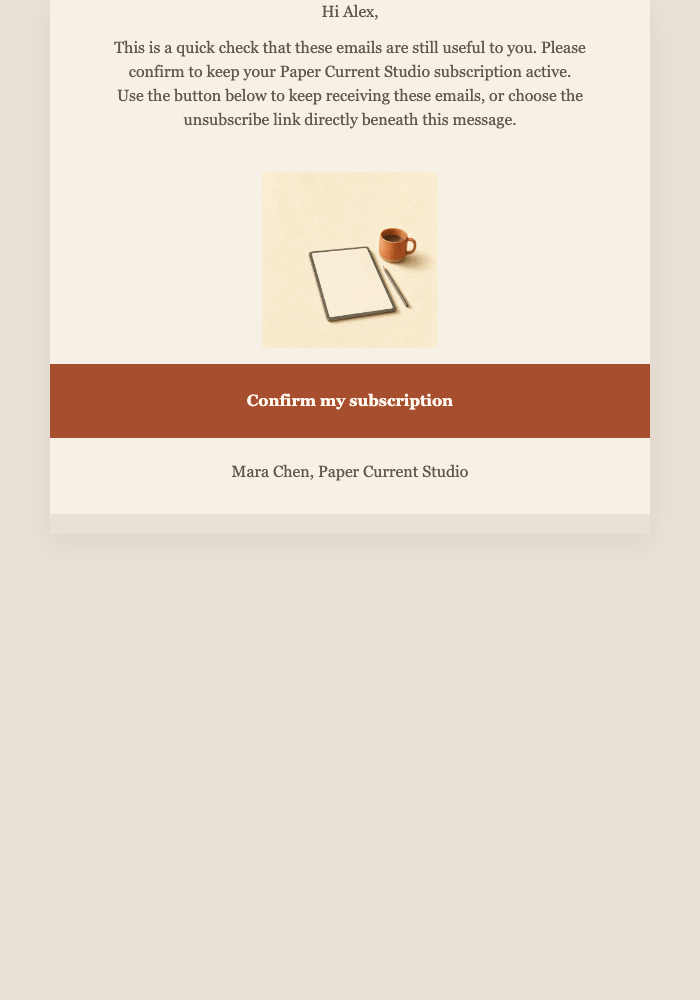 Keep Your Subscription Active email design preview
