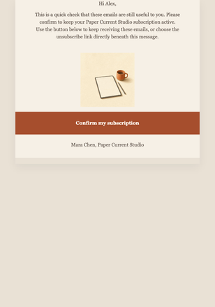 Keep Your Subscription Active email design preview