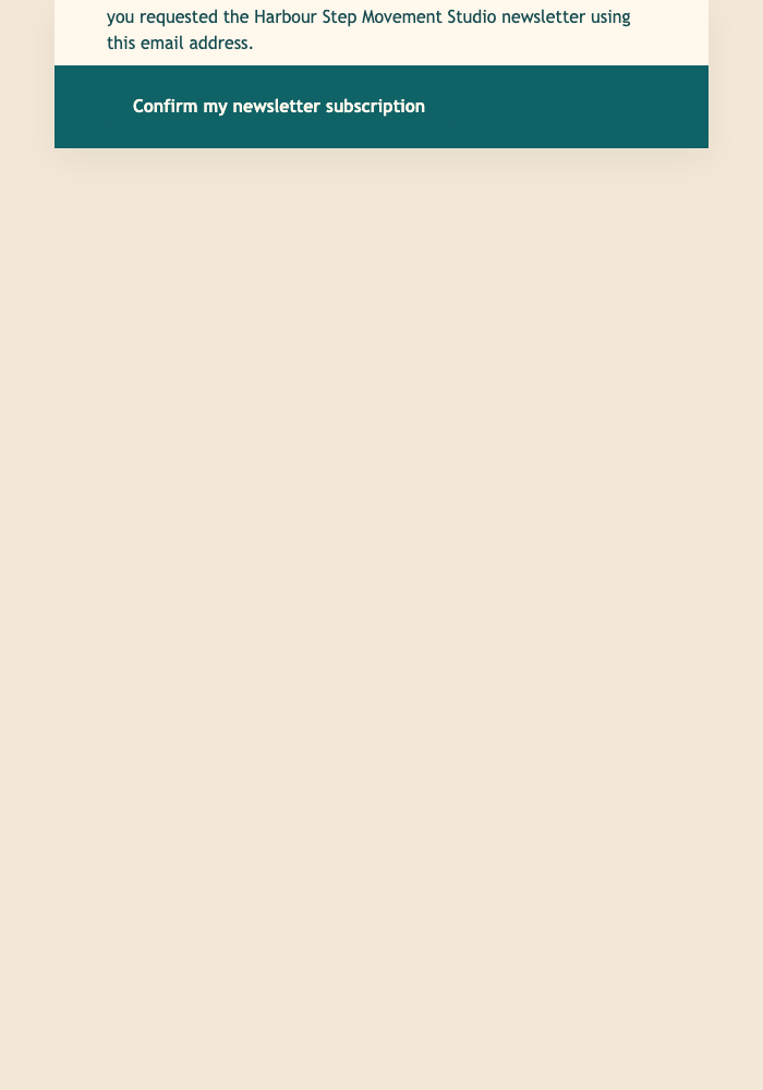 Neighbourhood Studio Subscription Confirmation email design preview