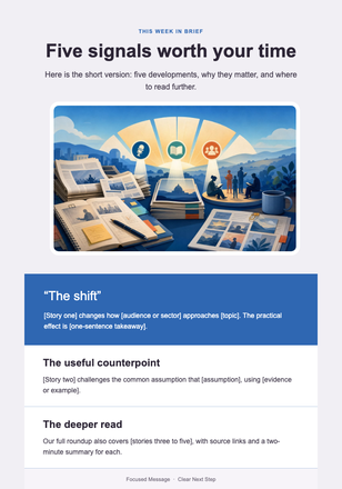 Five Stories Worth Five Minutes — Media & Publishing email design preview