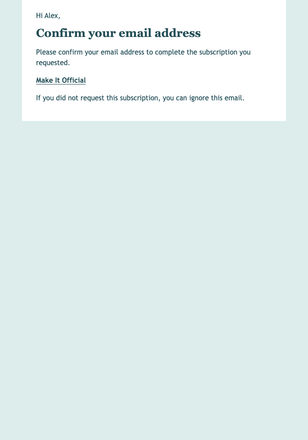 Friendly Hello — Formal email design preview