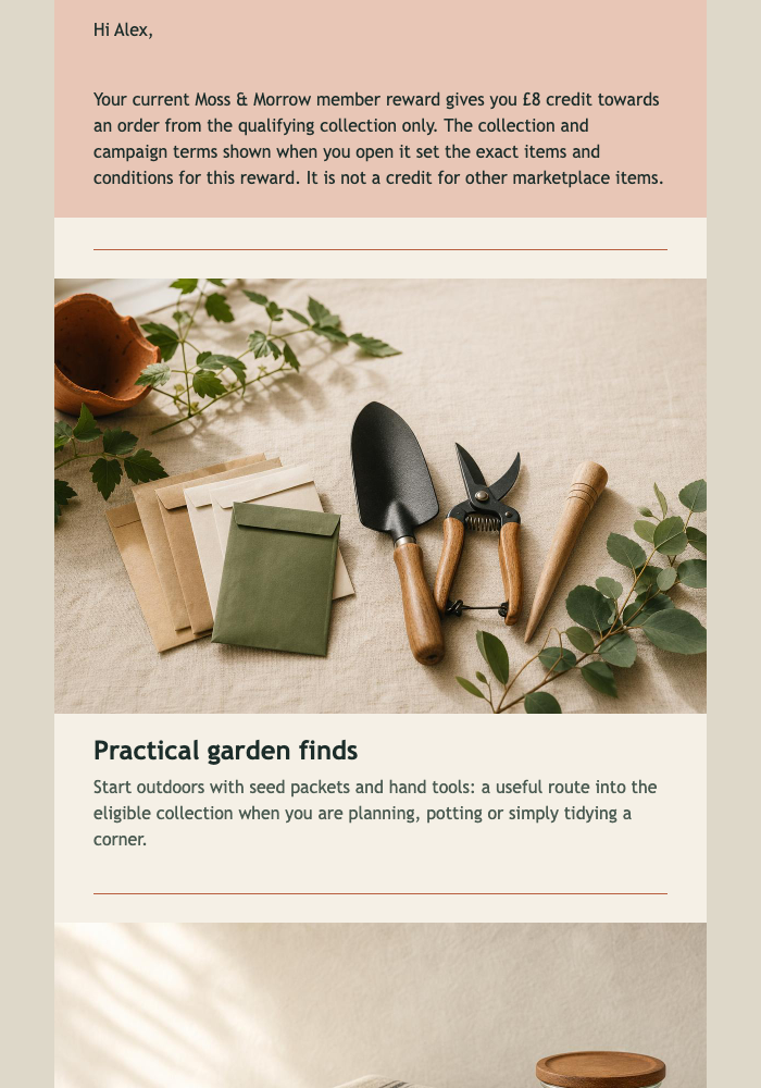 Member Reward Collection Edit email design preview