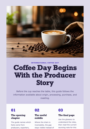 Coffee Day Begins With the Producer Story email design preview
