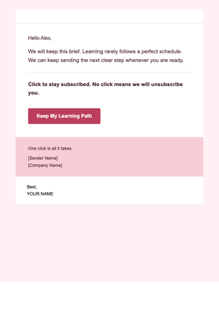 Learning Path — Minimal email design preview