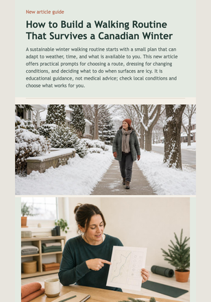 Winter Walking Guide email design preview