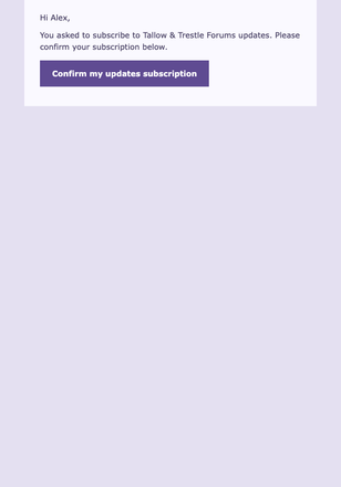 Craft Forum Subscription Confirmation email design preview