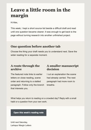Saturday Margin Newsletter email design preview