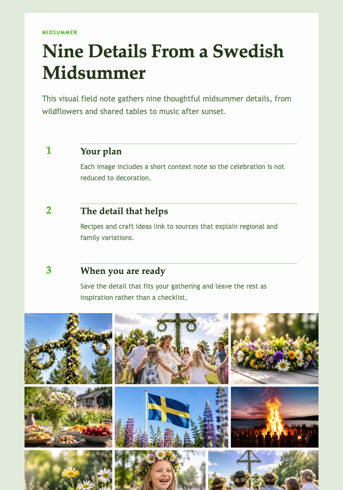 Nine Details From a Swedish Midsummer email design preview