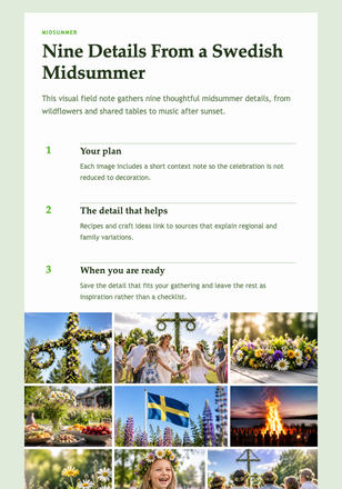 Nine Details From a Swedish Midsummer email design preview
