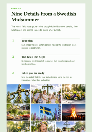 Nine Details From a Swedish Midsummer email design preview
