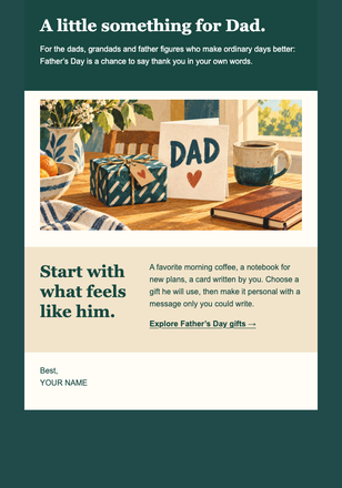 Father’s Day email design preview