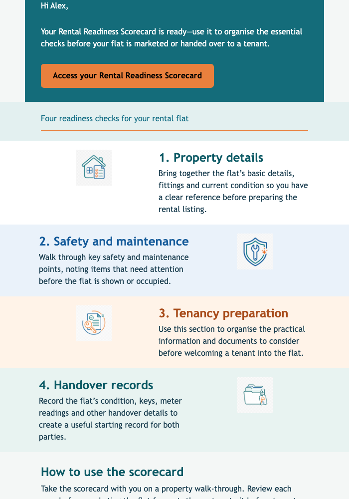Rental Readiness Scorecard Delivery email design preview